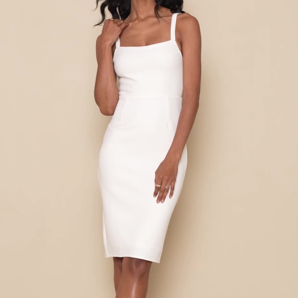White bodycon midi dress NWT